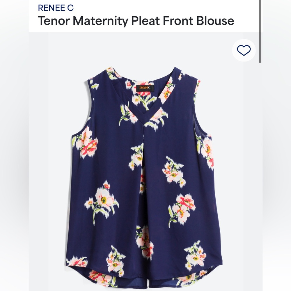Renee C tenor maternity top with pleat front sz S